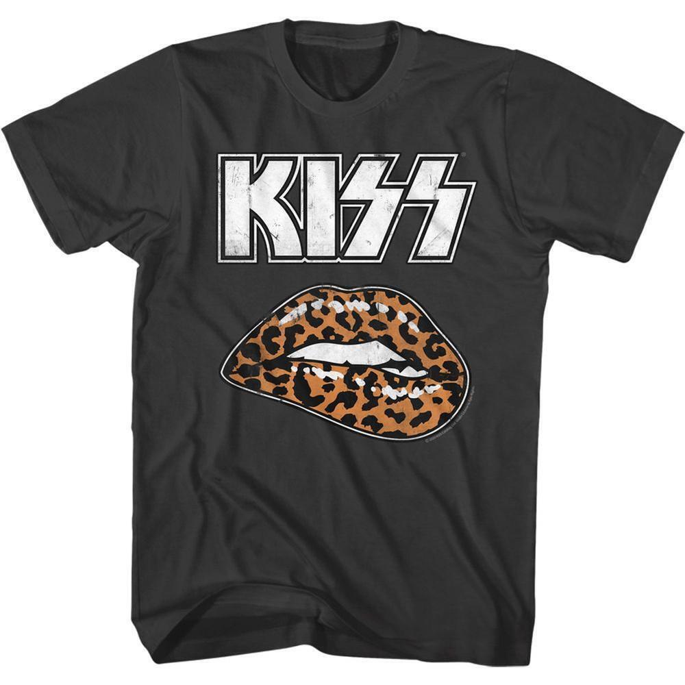 Kiss Leopard Lip Smoke Adult T Shirt